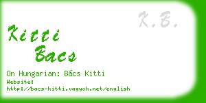 kitti bacs business card