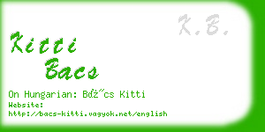 kitti bacs business card